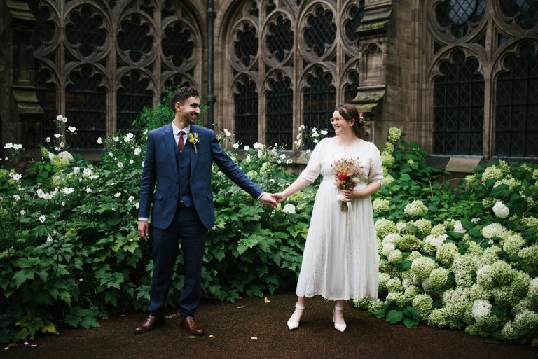Read bride Millie in her vintage wedding dress by Ashwell & Co