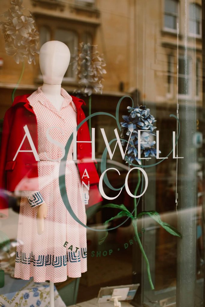 Window display at Ashwell & Co shop in Bristol