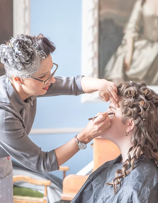 Lady having her makeup done