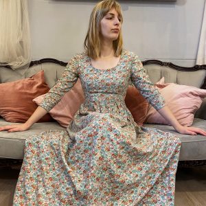 1970s Liberty Daisy Print Maxi Dress