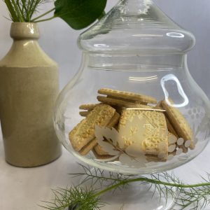Decorative Etched Glass Apothecary Jar with Lid