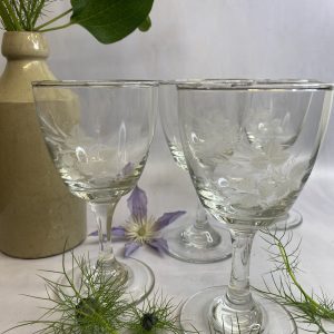 Set of 4 Engraved Wine Glasses
