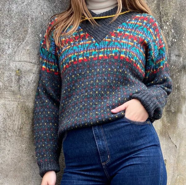 St. Michael Grey Pattern Jumper
