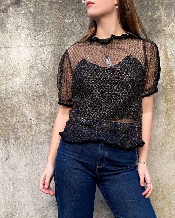 Black and gold top