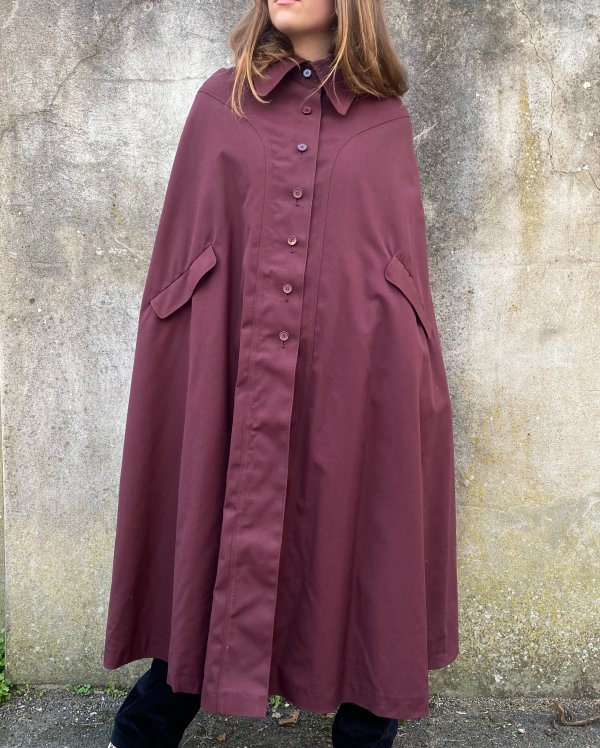 Vibrant Burgundy Margit Bradt Cape - Image 3