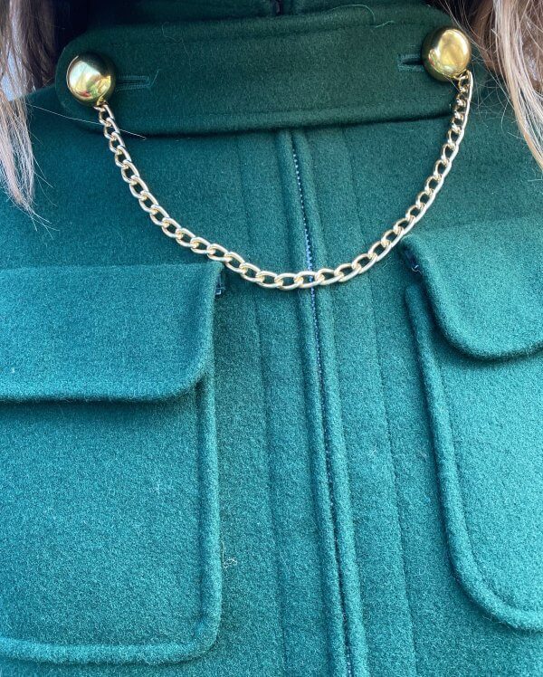 Bold 1960s Forest Green Wool Cape - Image 2