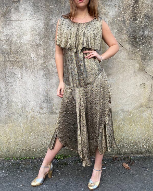 Gold lamé dress
