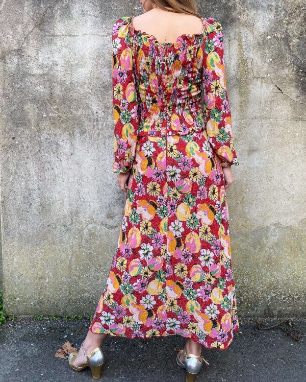 Glistening 1970s Floral Maxi Dress - Image 4