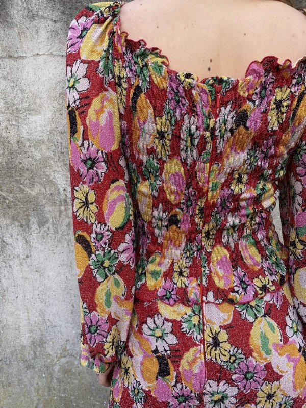 Glistening 1970s Floral Maxi Dress - Image 3