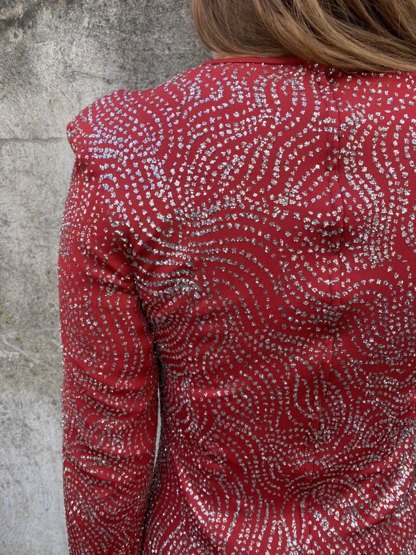 Dazzling 1970s Red Sparkle Dress - Image 3