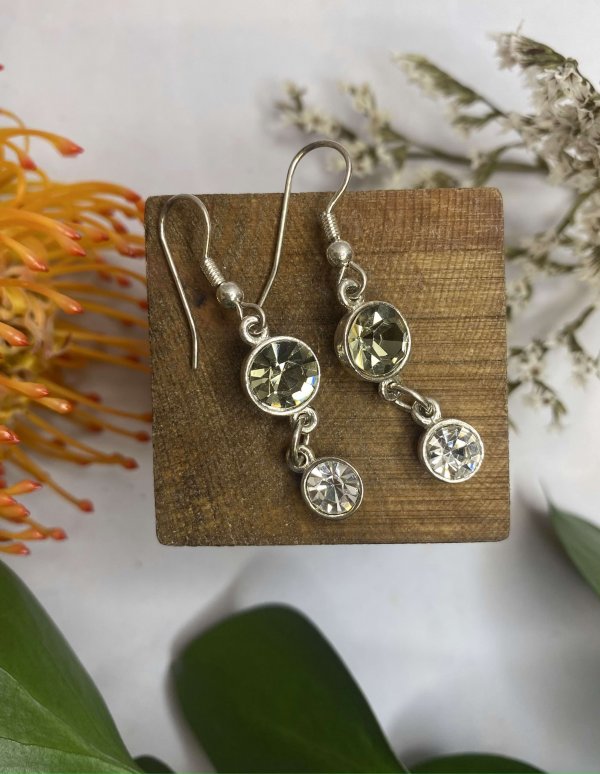 DIAMANTÉ DROP CHAIN EARRINGS