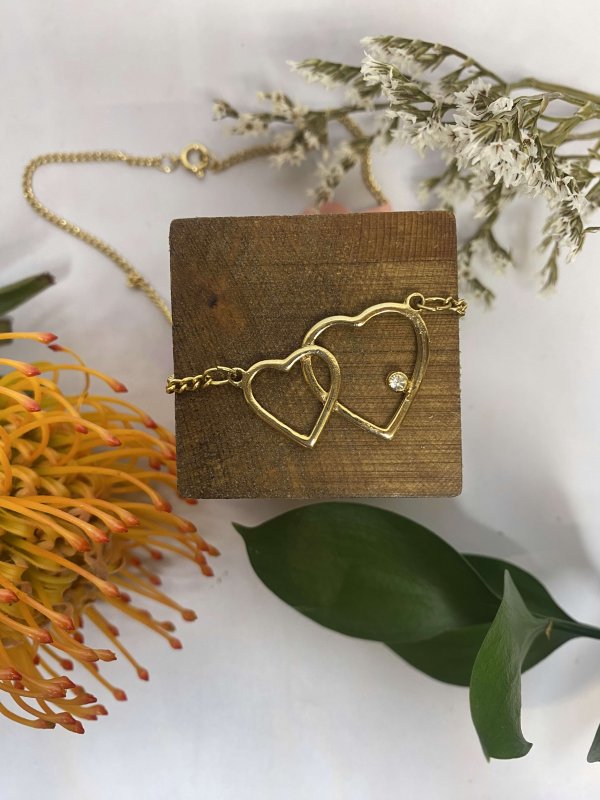 GOLD DOUBLE HEART NECKLACE