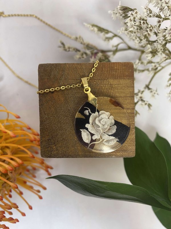 Hand-Carved Circle Necklace